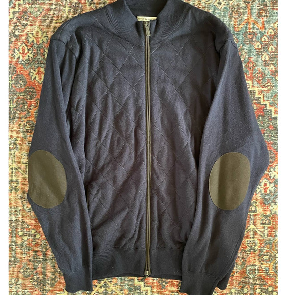 Peter Millar Other - EUC PETER MILLAR - MERINO WOOL Blend Quilted Chest Full Zip XL Sweater Jacket